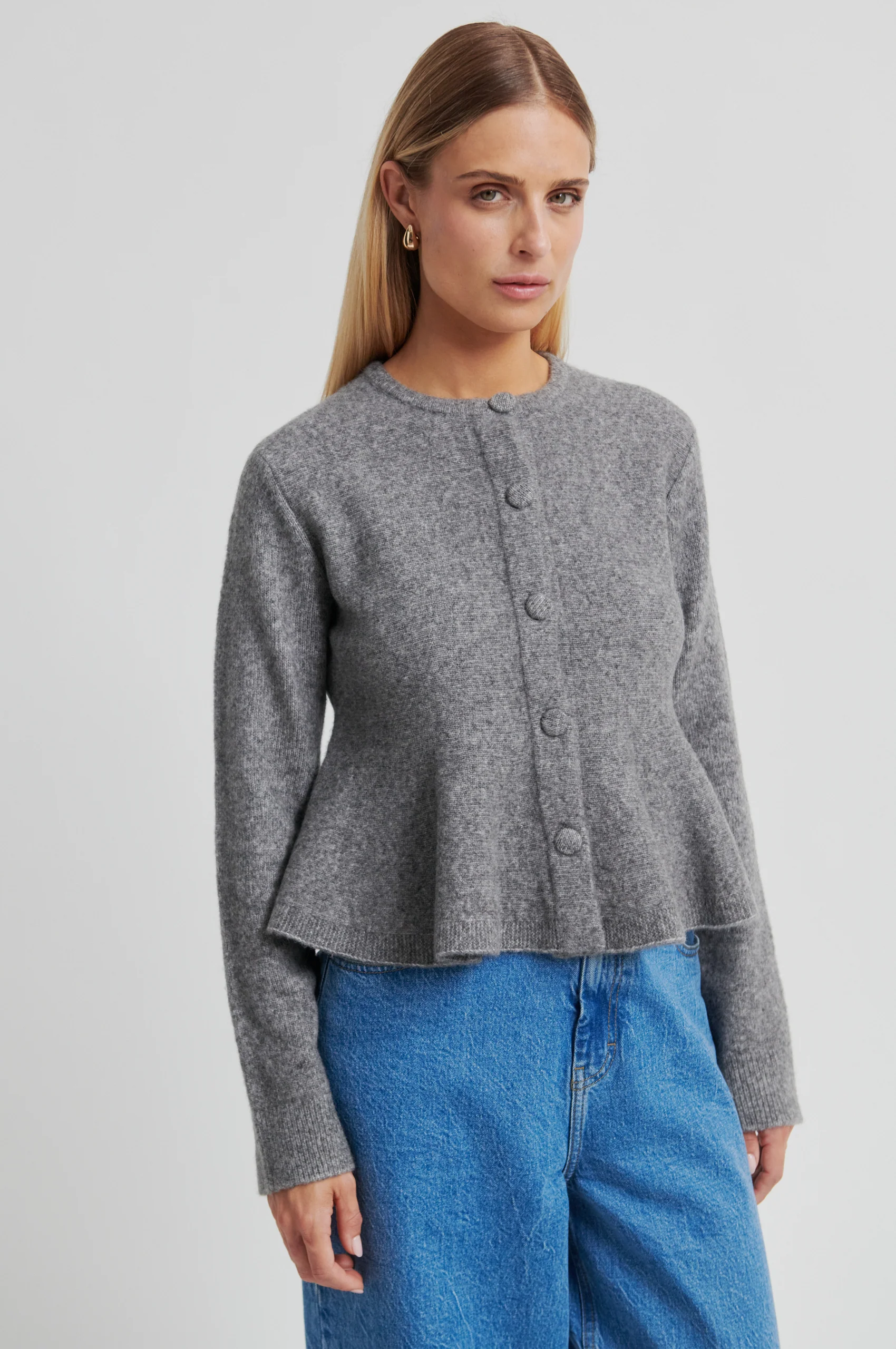 Hiva Peplum Knit Cardigan - Image 4